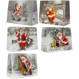 Geschenktüte Böttcher-AG Weihnachtsmänner quer