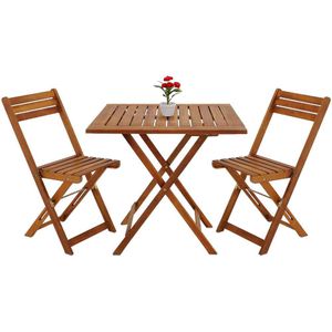 Bistrotisch CASARIA 101168, akazie, wetterfest, eckig,3-teilig