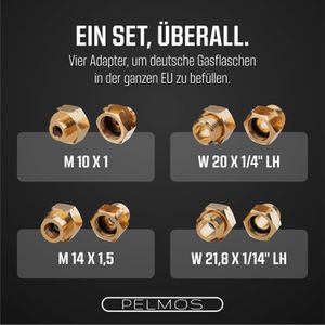 Produktbild für Gasflaschen-Adapter PELMOS PB-IL0Q-3F41, Set