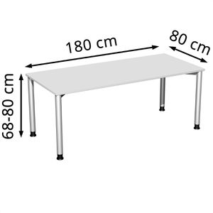 Produktbild für Schreibtisch Geramöbel Flex S-555146-LS, lichtgrau / silber