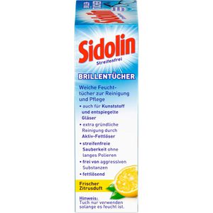 Produktbild für Brillenputztücher Sidolin Brillentücher streifenfrei, feucht