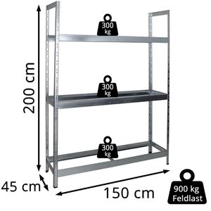 Produktbild für Reifenregal PROREGAL TIGER XL, silber, für 18 Reifen