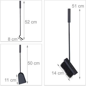 Produktbild für Kaminbesteck Relaxdays 10038755, aus Metall, schwarz, 4-teilig