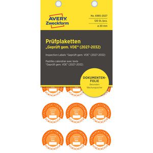 Produktbild für Prüfplaketten Zweckform 6985, Geprüft gem. VDE