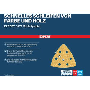 Produktbild für Schleifpapier Bosch Expert C470, Körnung 60-240, Set