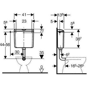 Produktbild für Spülkasten Geberit AP110 136.610.11.1, 6 - 9 Liter