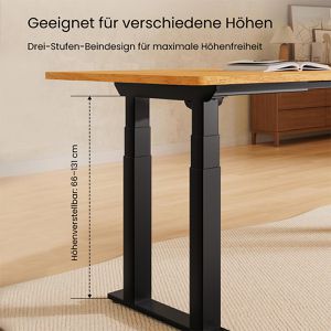 Produktbild für Schreibtisch FlexiSpot E7B Plus, ahorn / schwarz