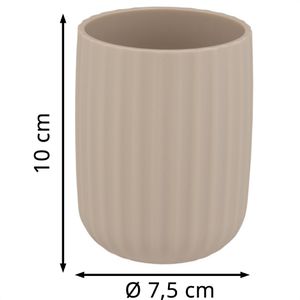 Produktbild für Zahnputzbecher Wenko Agropoli, beige, aus Kunststoff