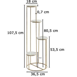 Produktbild für Blumenständer Wohnling WL6.678, gold / weiß