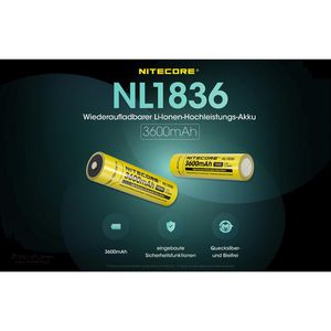 Produktbild für Akku Nitecore NL18361, 3,6 V, 3600 mAh