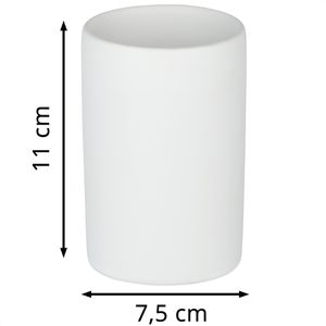 Produktbild für Zahnputzbecher Wenko Polaris, weiß, aus Keramik