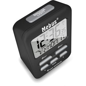 Produktbild für Wecker Mebus 25799, schwarz, digital