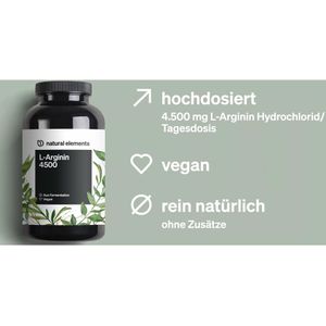 Produktbild für Aminosäuren natural-elements L-Arginin, 365 Kapseln