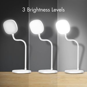 Produktbild für Schreibtischlampe LogiLink Wave, weiß, LED, dimmbar