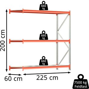 Produktbild für Anbauregal Regalwerk EMMA, 3 Metallböden