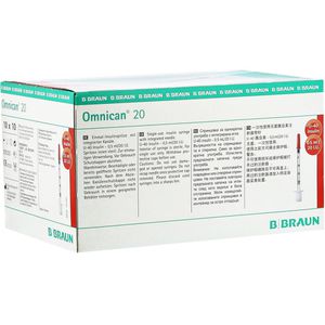 Produktbild für Spritzen B.Braun Omnican 20, U-40, steril, 0,5ml