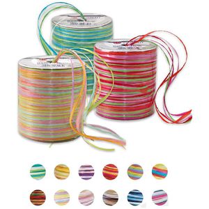 Produktbild für Geschenkband Präsent Raffia Multicolour, rosé