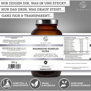 Produktbild für Magnesium Qidosha Komplex Ultra, 300 Kapseln