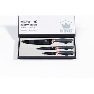 Produktbild für Messerset KING Carbon Design, 3-teilig