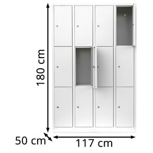 Produktbild für Schließfachschrank Lüllmann 520347, weiß
