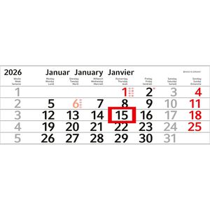 Produktbild für 3-Monatskalender Böttcher-AG Jahr 2026, mit Werbedruck