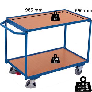 Produktbild für Tischwagen VARIOfit sw-701.501, aus Metall &amp; Holz