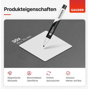 Produktbild für Magnetschilder Gauder ME-75x75, weiß