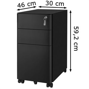 Produktbild für Rollcontainer Songmics OFC030B01, aus Metall, schwarz