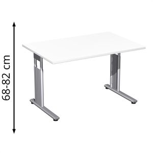 Schreibtisch Geramöbel Flex S-617102-WS, weiß / silber