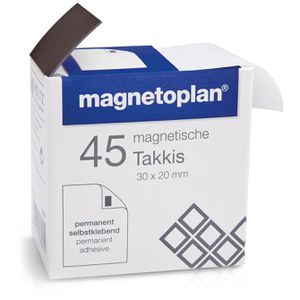 Magnetoplan Magnetplättchen Takkis 15503 30 x 20mm, im Spender,  selbstklebend, schwarz, 45 Stück – Böttcher AG