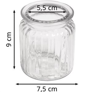Produktbild für Windlicht Rayher 56877000, Rillen, Teelichthalter