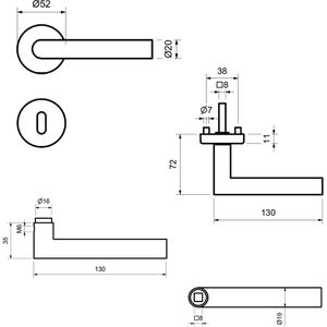 Produktbild für Drückergarnitur Alpertec Fair I-R BB