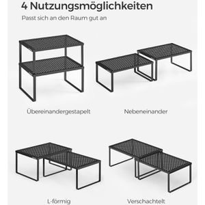 Produktbild für Küchenregal Songmics KCS001B01, schwarz, 2er Set