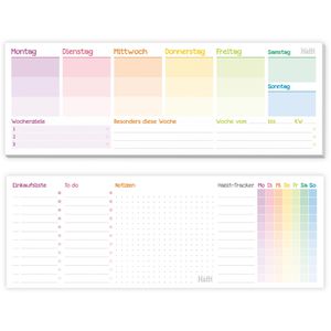 Tischkalender paper&you 8270-1, Rainbow, Wochenkalender quer