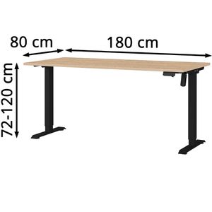 Produktbild für Schreibtisch Germania Profi 3.0, 8025-665, eiche / schwarz
