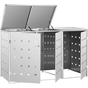 Produktbild für Mülltonnenbox vidaXL 145381, Edelstahl