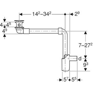 Produktbild für Siphon Geberit Waschtischablauf für Waschbecken