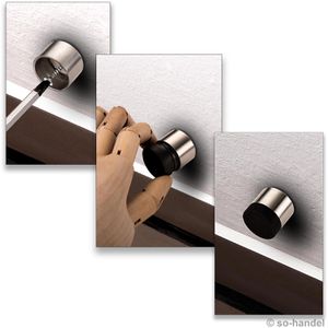 Produktbild für Türstopper SO-TECH Topper 108399, Gummi/Edelstahl