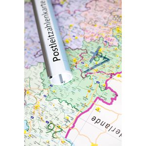Produktbild für Deutschlandkarte GeoMetro Postleitzahlenkarte, mit Aluleisten