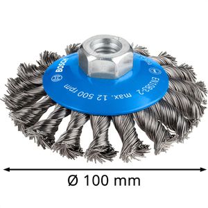 Produktbild für Drahtbürste Bosch 2608622011, Kegelbürste Ø 100mm