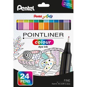 Fineliner Pentel Pointliner Colour Dye Ink, S40-24
