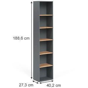 Produktbild für Badregal Vicco Viktor, aus Holz, anthrazit / goldkraft eiche
