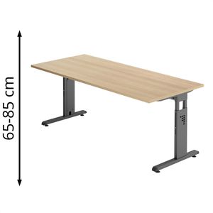 Schreibtisch Hammerbacher O-Serie, eiche / graphit