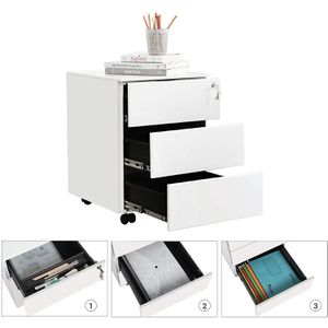 Produktbild für Rollcontainer Songmics OFC63WT, aus Metall, weiß