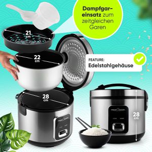 Produktbild für Reiskocher Proficook 2-in-1, 3 Liter