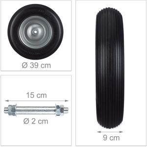 Produktbild für Schubkarrenrad Relaxdays 4.80/4.00-8, pannensicher Vollgummi