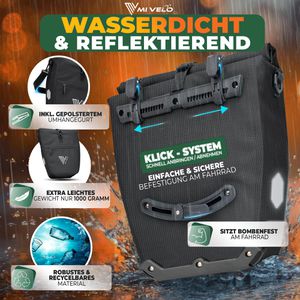 Produktbild für Gepäckträgertasche Mivelo Capax, schwarz, 25 Liter