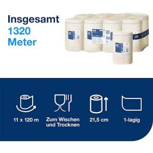 Produktbild für Putztuchrolle Tork Mini, 120123, M1, aus Zellstoff, weiß