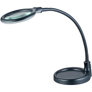 Produktbild für Lupenleuchte Lumeno 6803, schwarz, 100 mm Glaslinse, LED