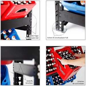 Produktbild für Getränkekistenregal PROREGAL Tegernsee XL, für 6 Kisten